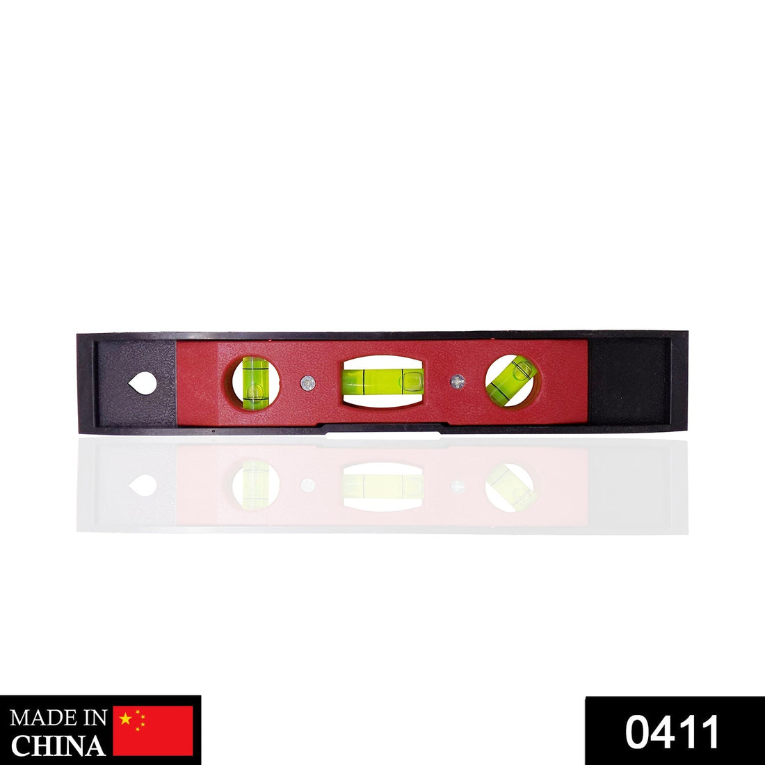 Mini pocket level ruler with three bubbles for precise leveling.