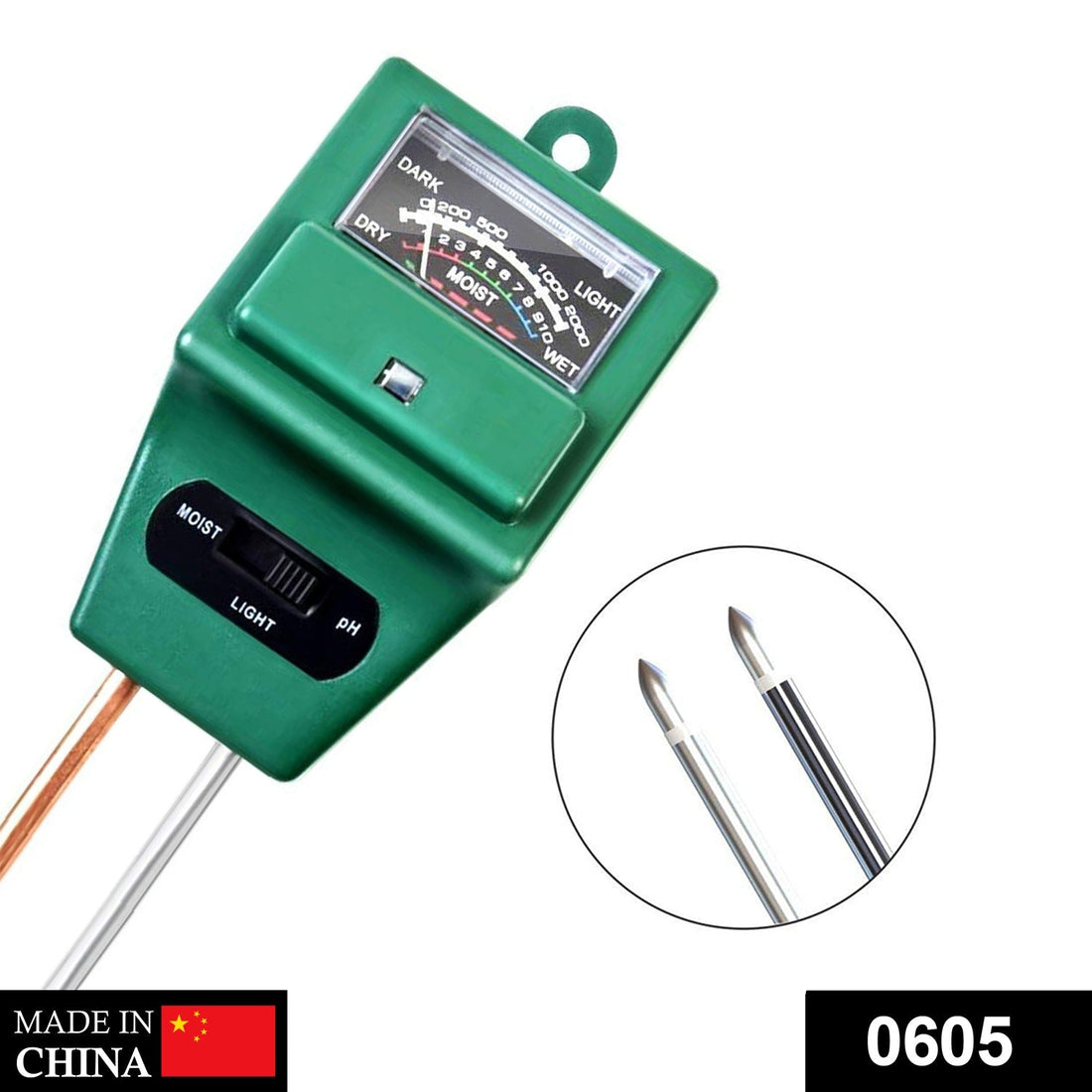 Soil pH meter with 3-way testing function.