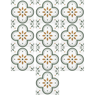 Peel and Stick Floor Tiles Kitchen / Bathroom Backsplash Sticker Detachable Waterproof DIY Tile Stickers for Wall Decoration Tiles Home Decoration (8x8 Inch / 10 Pcs Set)