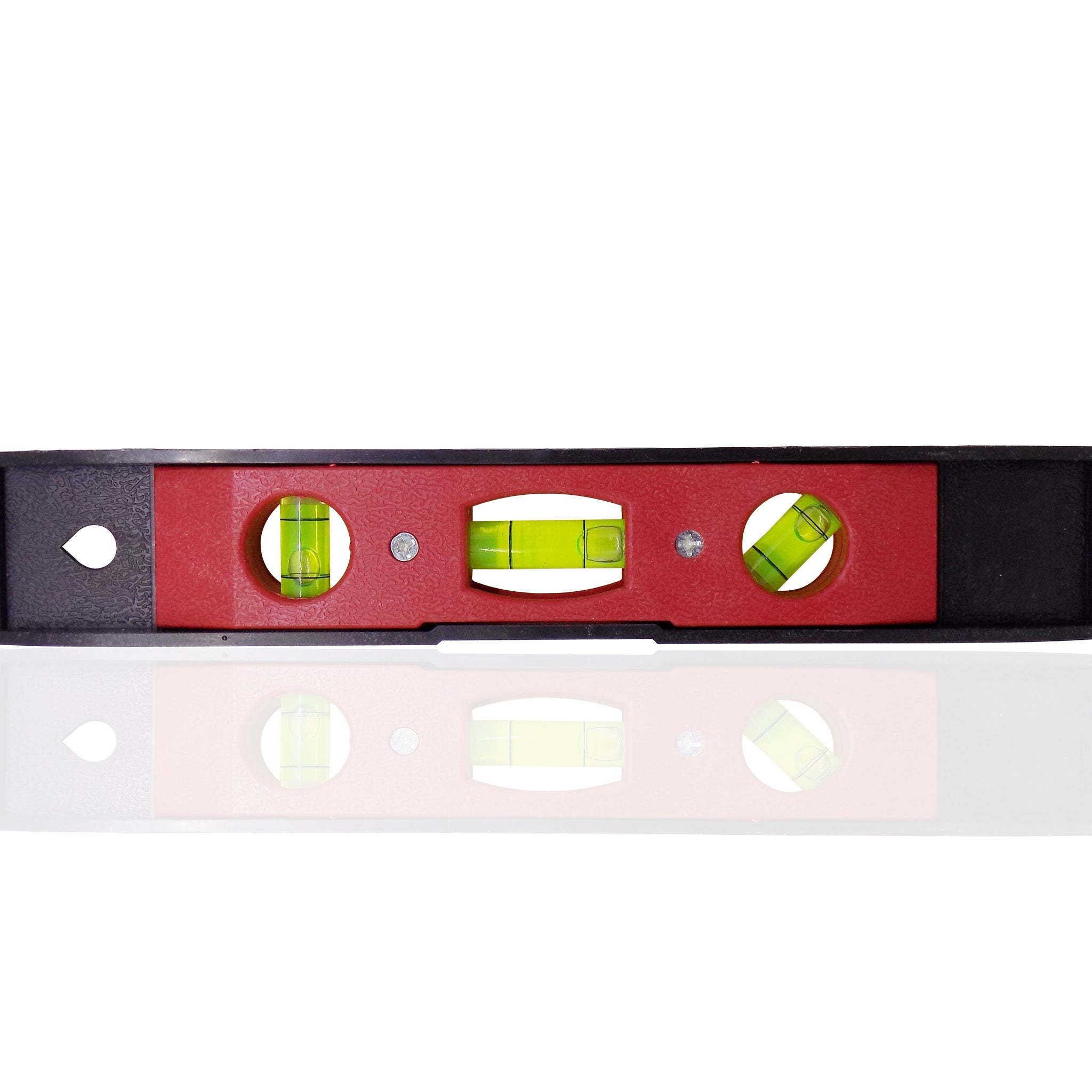 Mini pocket level ruler with three bubbles for precise leveling.