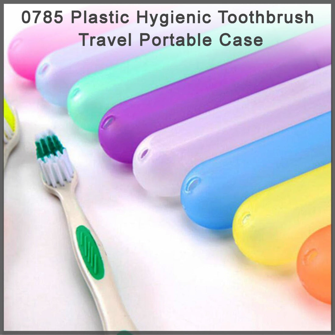 Portable toothbrush travel case, hygienic plastic design.